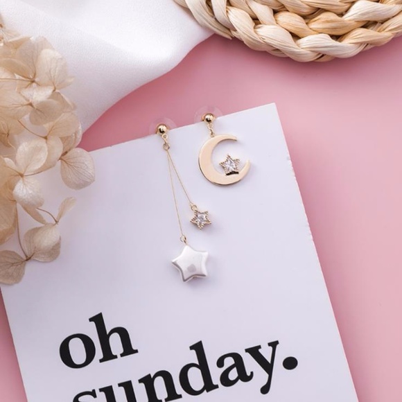 Cute Nation Jewelry - NEW MIDNIGHT Cute Moon Star Handmade Earrings 25
